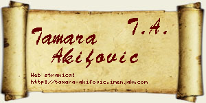 Tamara Akifović vizit kartica